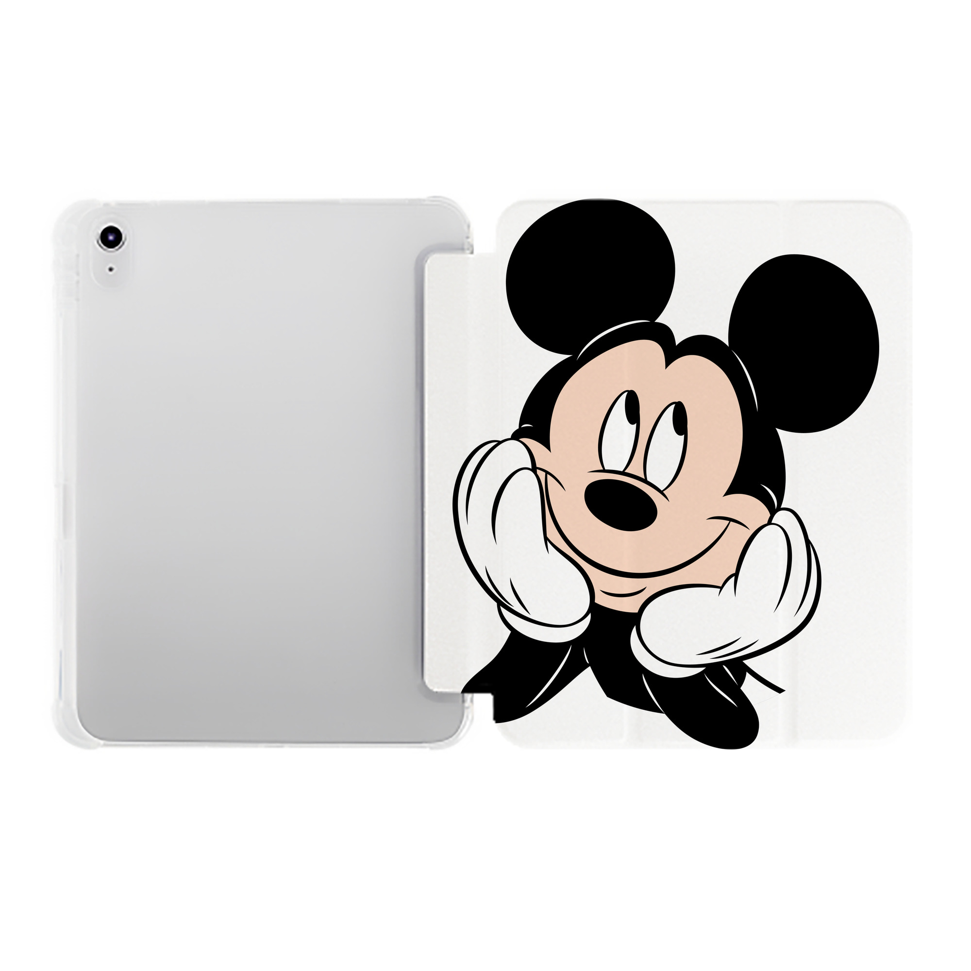 （画像用） ミッキーマウス Mickey Mouse IPad ケース ペン収納付き 三つ折りスタンド PUレザー×シリコン 対応機種9.5/10.5/10.9インチ